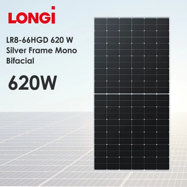 Сонячна панель LONGI LR8-66HGD 620 W Silver Frame Mono Bifacial